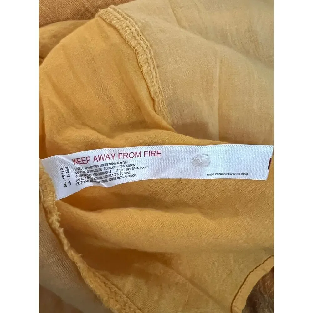 Free People Mini Dress Yellow 100% Cotton Size XS Pockets